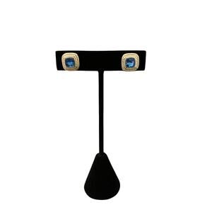 Blue Square Stud Earrings